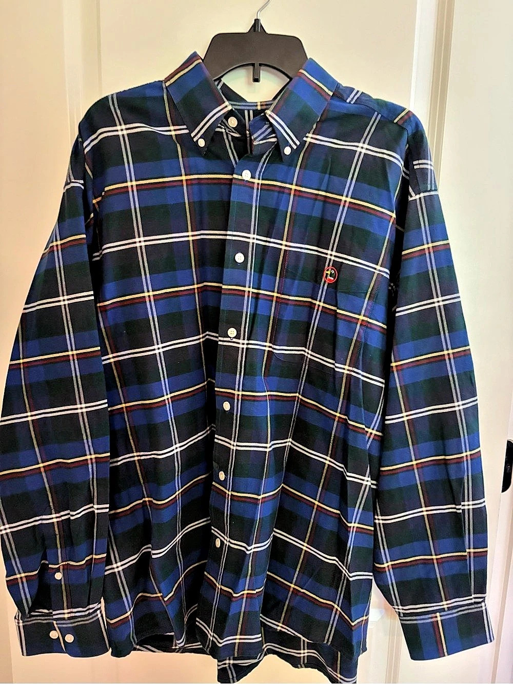 Duck Head Classic Oxford Plaid Cotton Button-Down Size Large
